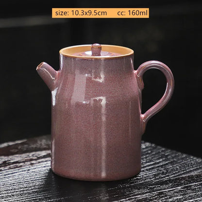 High-grade Kiln Change Purple Glaze Teapot Chinese Ceramic Tea Set Handmade Beauty Tea Infuser Home Drinkware Filter Kettle