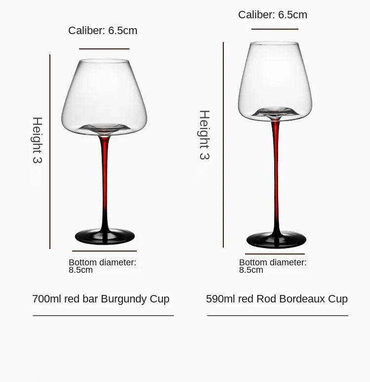 High-grade Luxury Black Tie Burgundy Red Wine Glass Flute Champagne Glass Glasses for Drinks Cup for Alcohol Wineglass Cups Shot