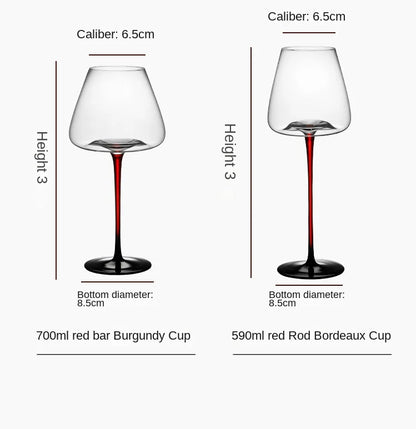 High-grade Luxury Black Tie Burgundy Red Wine Glass Flute Champagne Glass Glasses for Drinks Cup for Alcohol Wineglass Cups Shot
