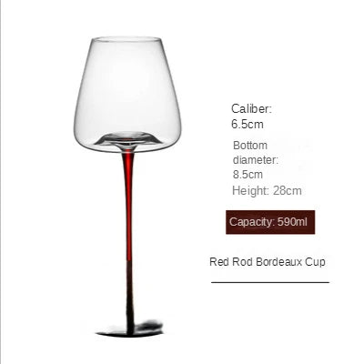 High-grade Luxury Black Tie Burgundy Red Wine Glass Flute Champagne Glass Glasses for Drinks Cup for Alcohol Wineglass Cups Shot
