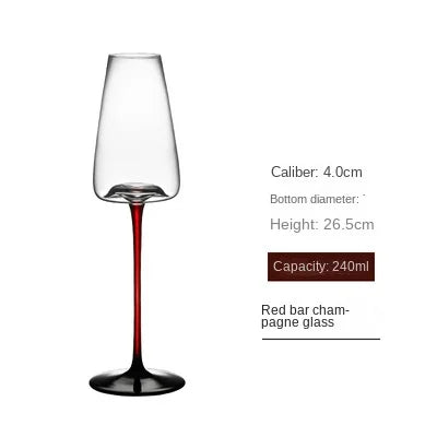 High-grade Luxury Black Tie Burgundy Red Wine Glass Flute Champagne Glass Glasses for Drinks Cup for Alcohol Wineglass Cups Shot
