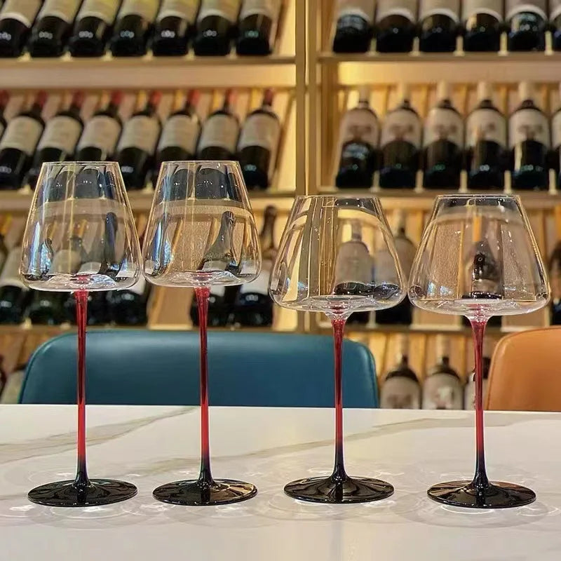 High-grade Luxury Black Tie Burgundy Red Wine Glass Flute Champagne Glass Glasses for Drinks Cup for Alcohol Wineglass Cups Shot