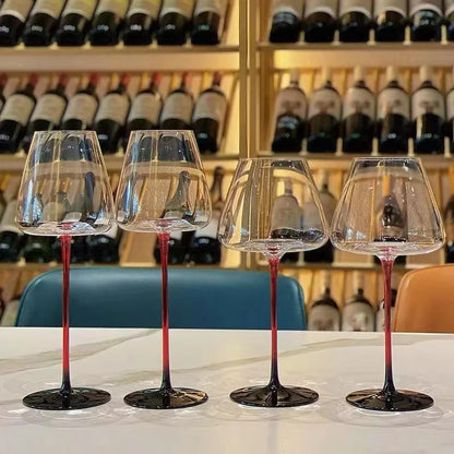 High-grade Luxury Black Tie Burgundy Red Wine Glass Flute Champagne Glass Glasses for Drinks Cup for Alcohol Wineglass Cups Shot