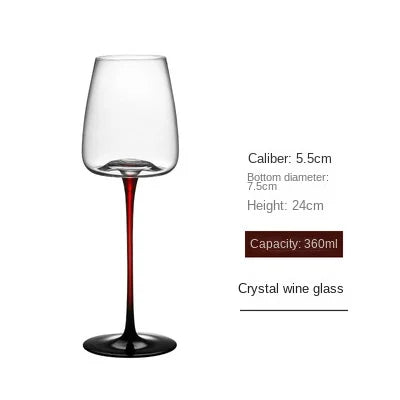High-grade Luxury Black Tie Burgundy Red Wine Glass Flute Champagne Glass Glasses for Drinks Cup for Alcohol Wineglass Cups Shot
