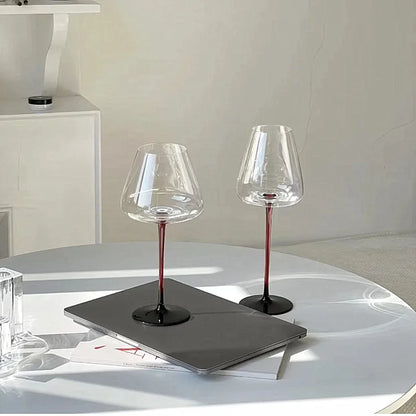 High-grade Luxury Black Tie Burgundy Red Wine Glass Flute Champagne Glass Glasses for Drinks Cup for Alcohol Wineglass Cups Shot