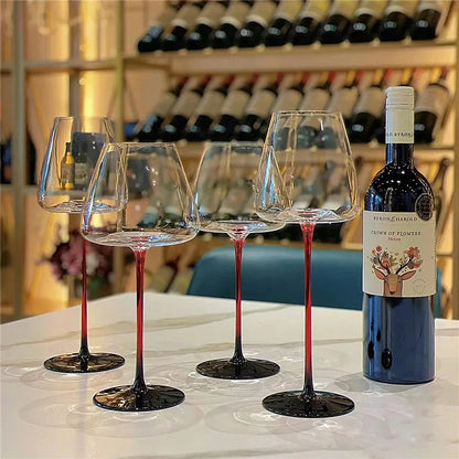 High-grade Luxury Black Tie Burgundy Red Wine Glass Flute Champagne Glass Glasses for Drinks Cup for Alcohol Wineglass Cups Shot