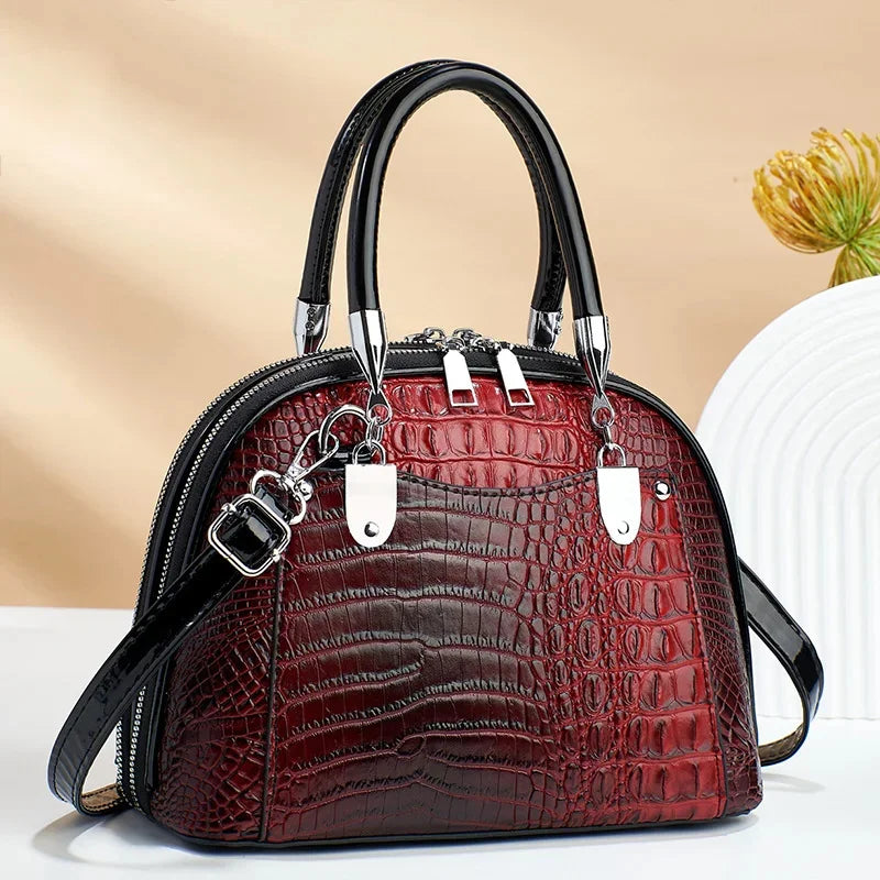 High-grade Niche Crossbody Women's New Retro Luxury Shoulder Bag Fashion Alligator Pattern Temperament Ladies Handbag