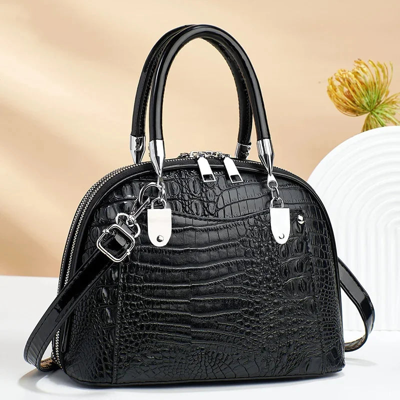High-grade Niche Crossbody Women's New Retro Luxury Shoulder Bag Fashion Alligator Pattern Temperament Ladies Handbag