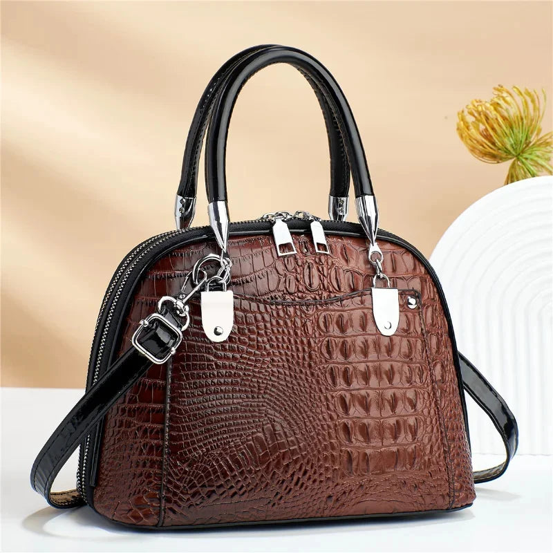 High-grade Niche Crossbody Women's New Retro Luxury Shoulder Bag Fashion Alligator Pattern Temperament Ladies Handbag
