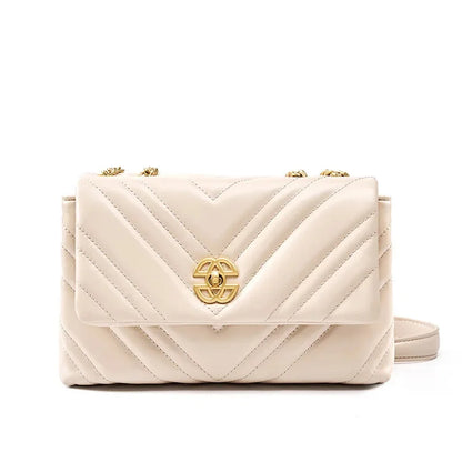 High-grade Rhombic Chain Small Women's New Cowhide Underarm Genuine Leather Shoulder Female Fashion Crossbody Bag