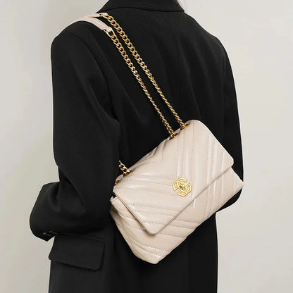 High-grade Rhombic Chain Small Women's New Cowhide Underarm Genuine Leather Shoulder Female Fashion Crossbody Bag