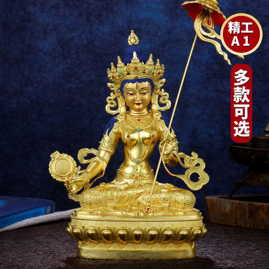 High grade TOP buddha statue # Asia Buddhism Gilding golden Exorcism safety maha sitatapatra DA BAI SAN FOMU buddha God statue
