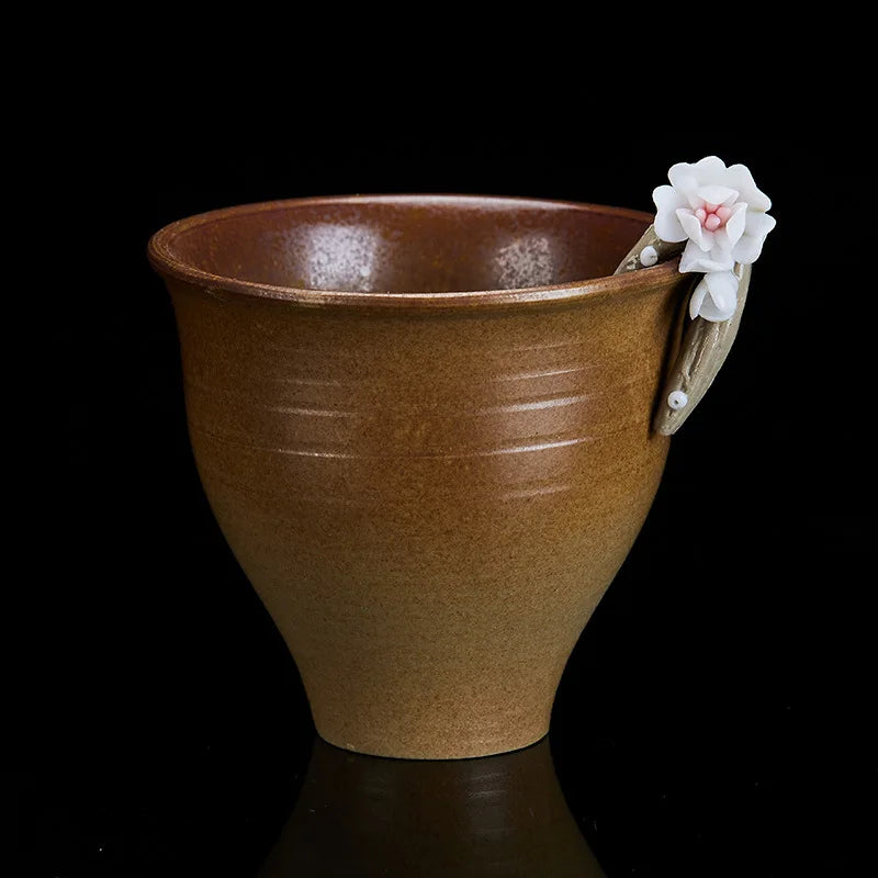 High-grade White Porcelain Gaiwan Hand-pinching Flower Three Talents Cover bowl Tea Cup Set Household women Kung Fu TeaSet  Gift