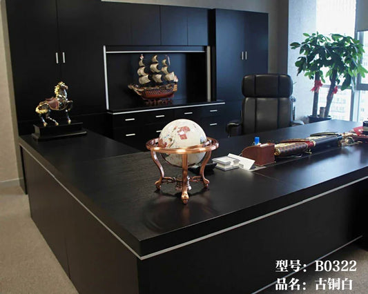 High grade business ART #home office School best Decoration handmade 3D Crystal Gemstone Globe tellurion statue--M size