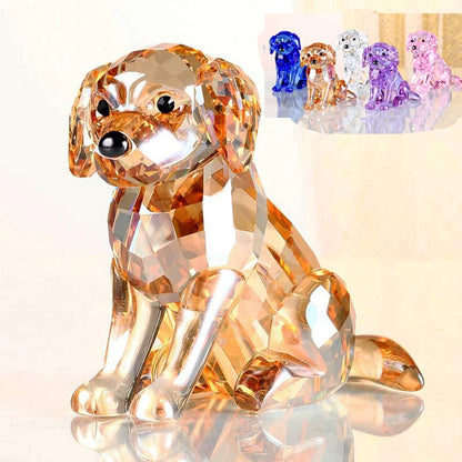High grade crystal Decorative gift present HOME CAR company shop business good luck Wealth lovely 3D Crystal dog Carving