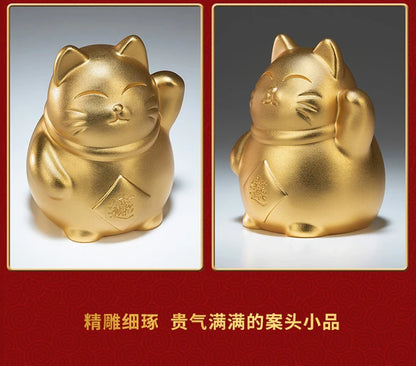 High grade gift present # HOME CAR Geomantic Mascot Bring good luck Recruit wealth Gold Lucky Cat Fortune cat copper statue