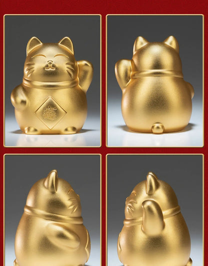 High grade gift present # HOME CAR Geomantic Mascot Bring good luck Recruit wealth Gold Lucky Cat Fortune cat copper statue