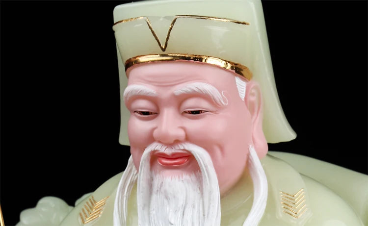 High-grade gilding jade BUDDHA figure HOME shop Prosperity protection God of wealth CAI SHEN YE TU DI GONG FENG SHUI statue