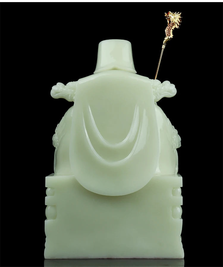 High-grade gilding jade BUDDHA figure HOME shop Prosperity protection God of wealth CAI SHEN YE TU DI GONG FENG SHUI statue