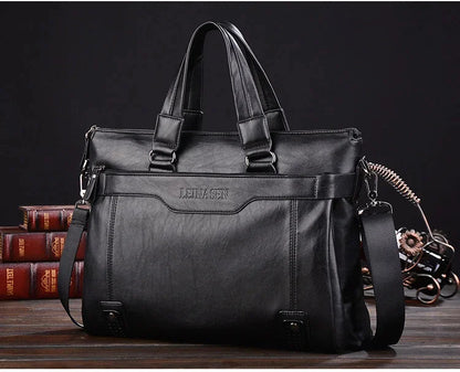 High-quality Brand Briefcase Fashion PU Leather Laptop Business Casual Men's Shoulder Large Capacity Crossbody Bag