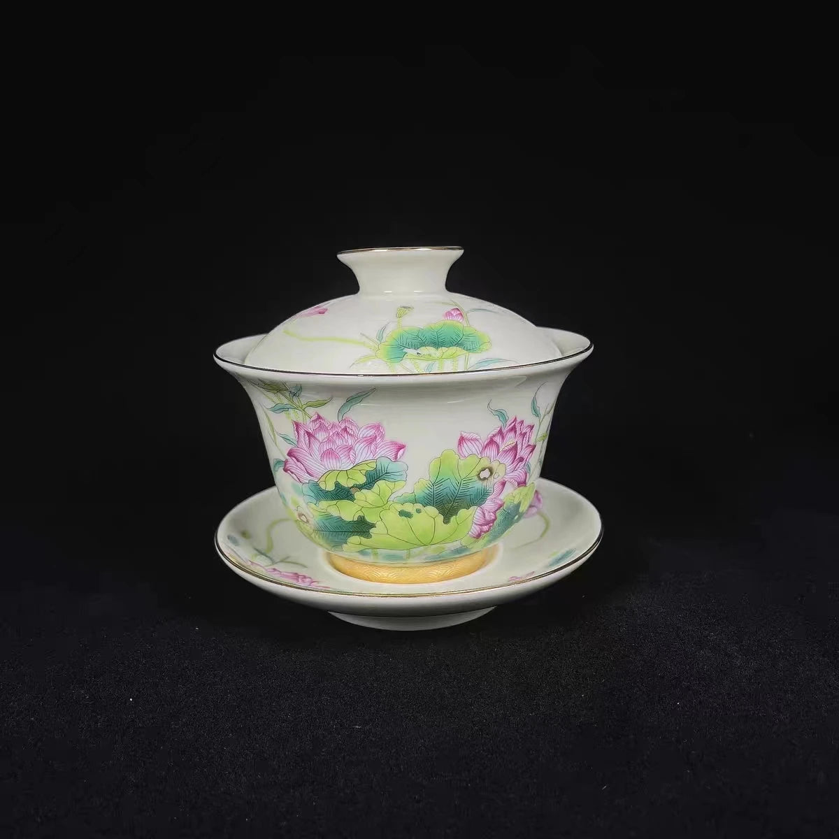 High-quality Dehua Porcelain Lotus Drawing Cup Master Cup Kung Fu Tea Set Large tea cup Personal Use Gift For Festival