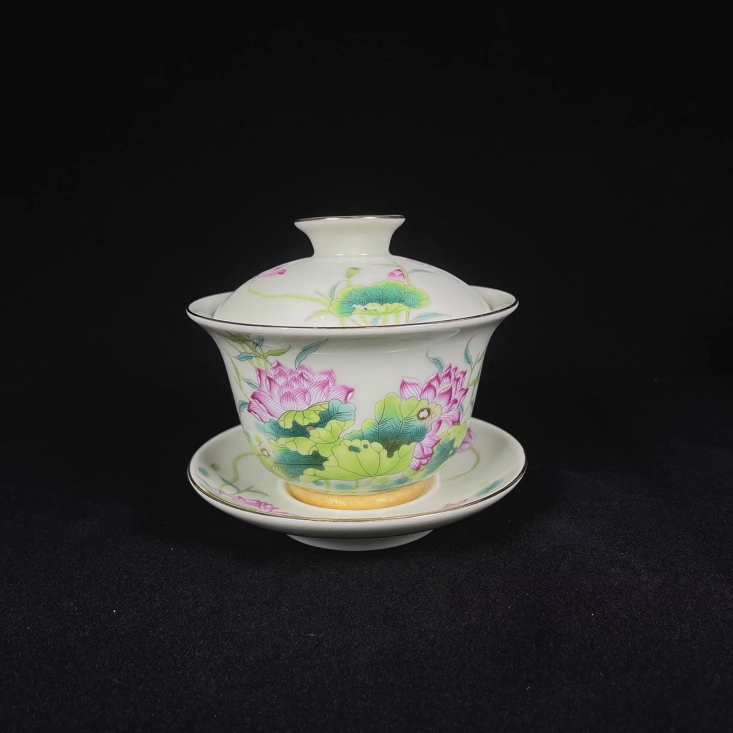 High-quality Dehua Porcelain Lotus Drawing Cup Master Cup Kung Fu Tea Set Large tea cup Personal Use Gift For Festival