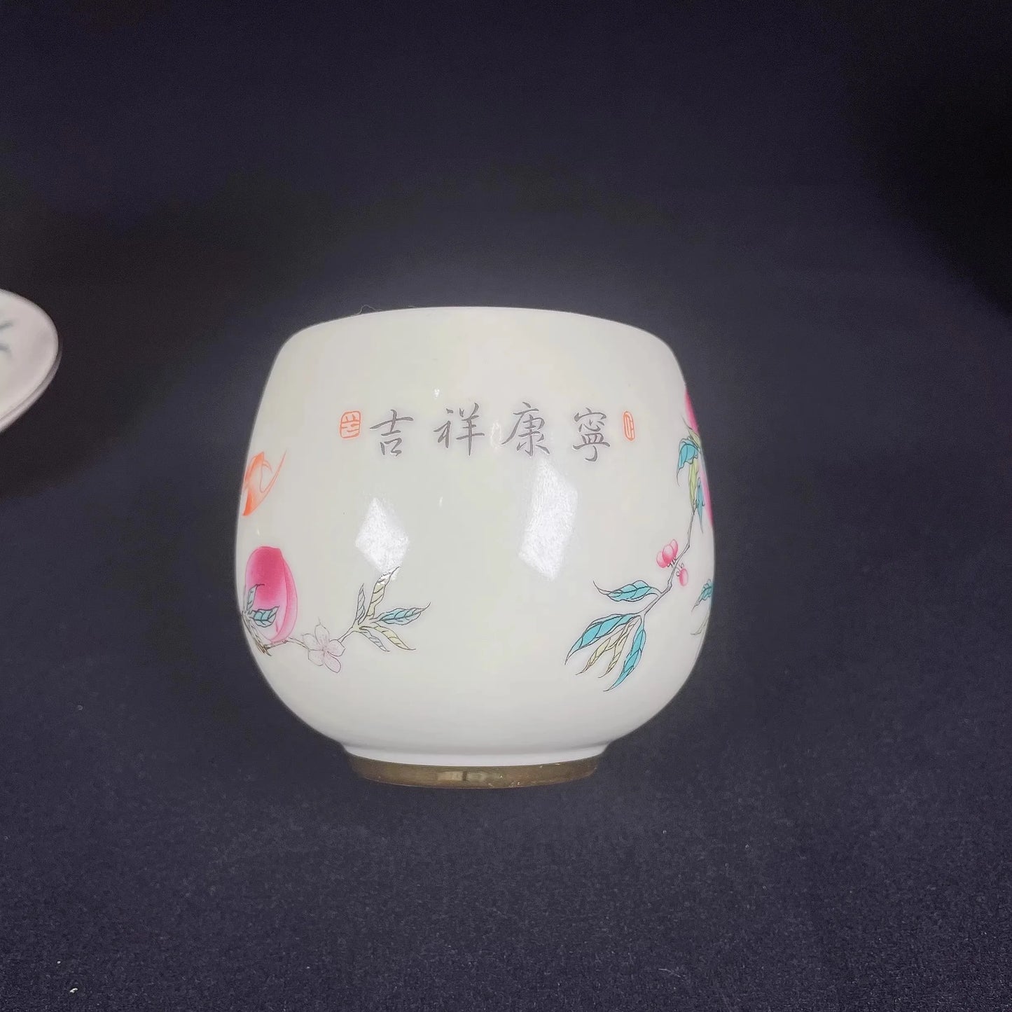 High-quality Dehua Porcelain Nine Peaches Drawing Cup Master Cup Kung Fu Tea Set Large tea cup Personal Use Gift For Festival
