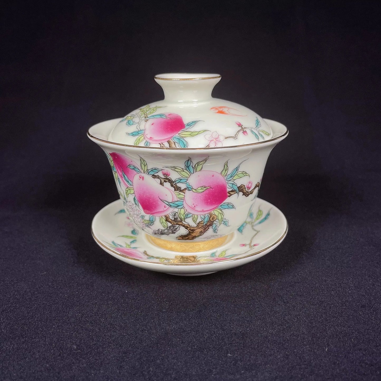 High-quality Dehua Porcelain Nine Peaches Drawing Cup Master Cup Kung Fu Tea Set Large tea cup Personal Use Gift For Festival
