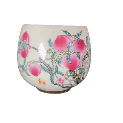 High-quality Dehua Porcelain Nine Peaches Drawing Cup Master Cup Kung Fu Tea Set Large tea cup Personal Use Gift For Festival