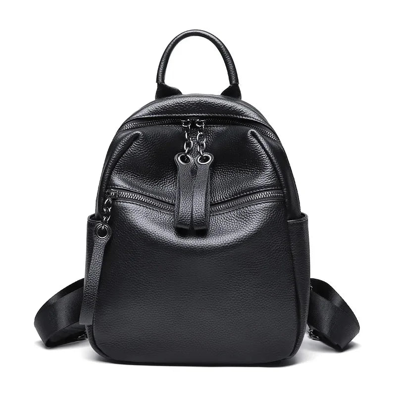 High-quality Elegant 2024 Korean Fashion New Large-capacity College Wind Leather Leisure Travel Backpack