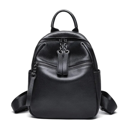 High-quality Elegant 2024 Korean Fashion New Large-capacity College Wind Leather Leisure Travel Backpack