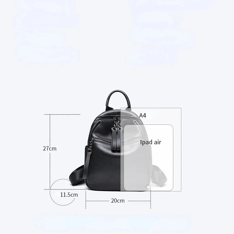 High-quality Elegant 2024 Korean Fashion New Large-capacity College Wind Leather Leisure Travel Backpack