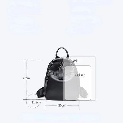 High-quality Elegant 2024 Korean Fashion New Large-capacity College Wind Leather Leisure Travel Backpack