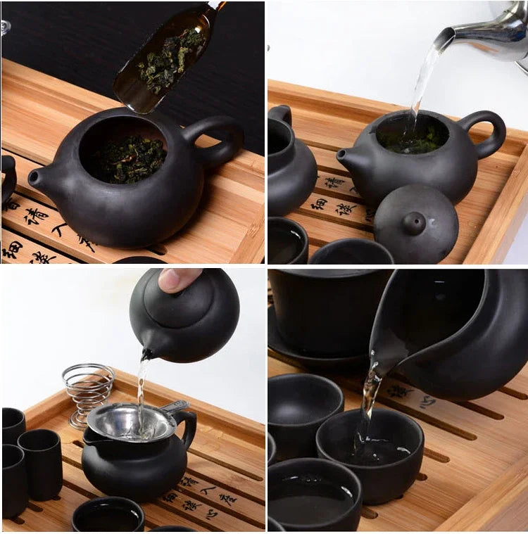 High quality Kung Fu Tea Set Yixing Teapot Handmade Purple Clay Tea Pot Cup Set ,Zisha Ceramic Chinese Tea Ceremony Gift