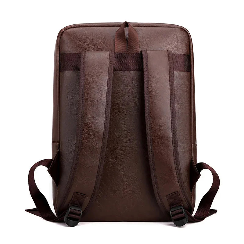 High-quality Multifunctional Men Backpack PU Leather Backbag Luxury Waterproof Portable Travel Bag For Male