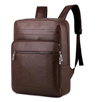 High-quality Multifunctional Men Backpack PU Leather Backbag Luxury Waterproof Portable Travel Bag For Male