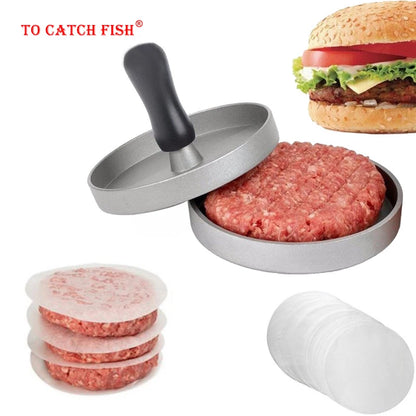 High quality Round Shape Hamburger Press Aluminum Alloy 11 cm Hamburger Meat Beef Grill Burger Press Kitchen Food Mold