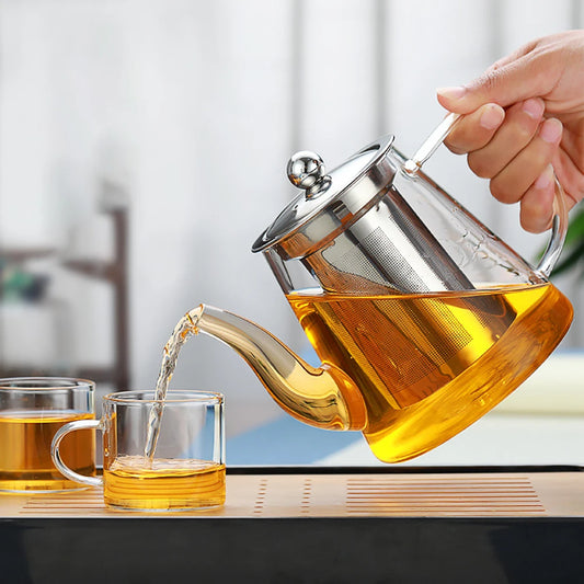 High quality Tea Infuser Pot Heat-resistant Glass Teapot Cup With Filter Flower Tea Pot Oolong Puer Kettle Glass Coffee Tea Pot