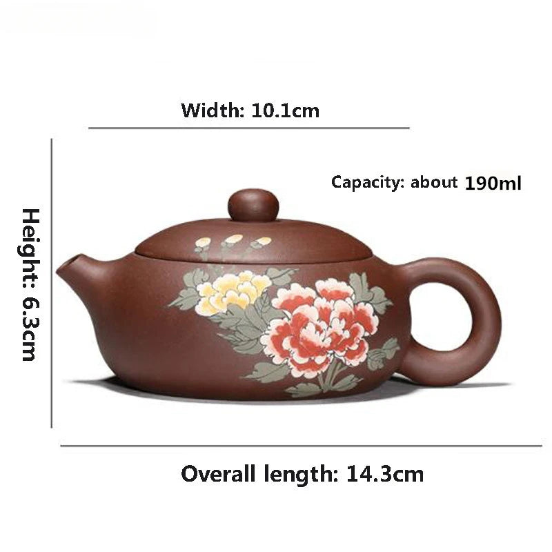 High quality Tea set tea set teapot handmade purple sand tea set Original ore flat Xi Shi190cc purple sand art tea set