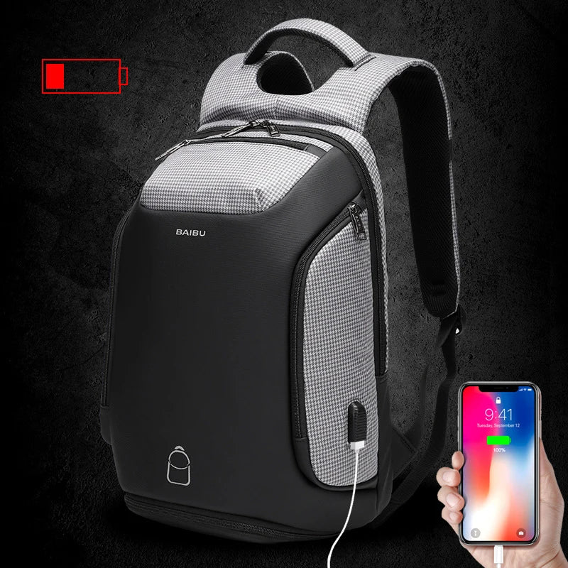 High quality men backpack woman Business outdoors backpack travel 15.6 Laptop backpack With USB Charge school Bagpack Shoe bag
