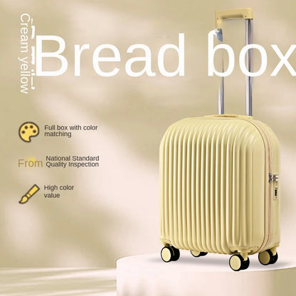High-value bread suitcase, 18-inch ultra-light cabin suitcase, women's small lockbox, men's 20-inch trolley luggage