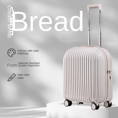 High-value bread suitcase, 18-inch ultra-light cabin suitcase, women's small lockbox, men's 20-inch trolley luggage