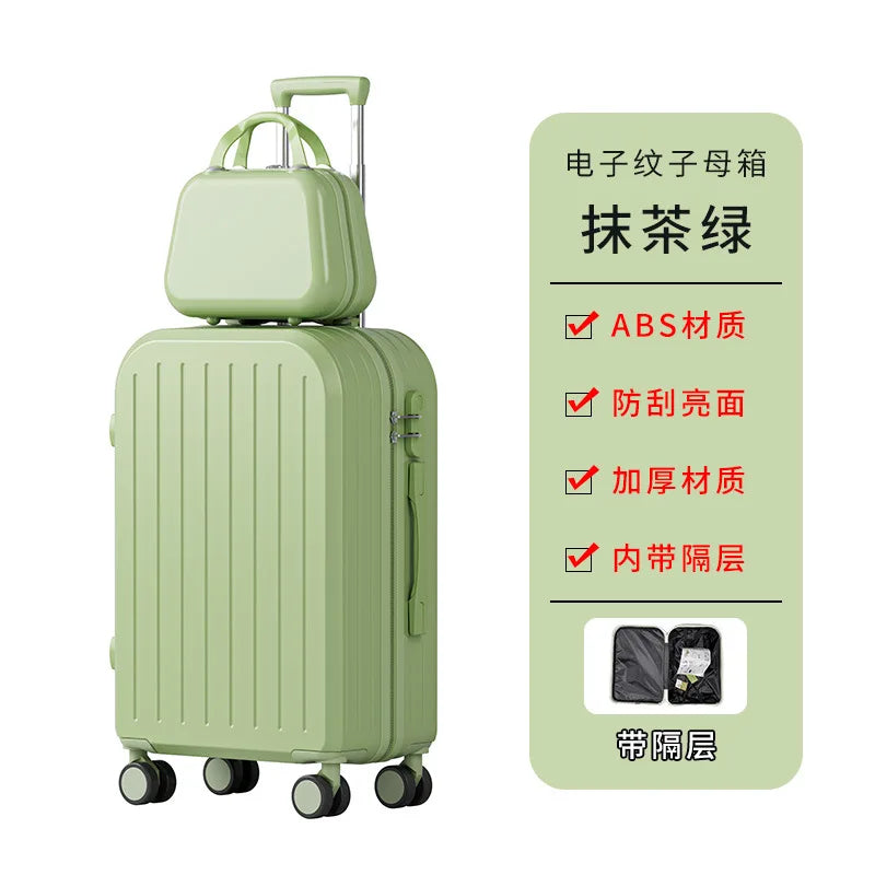 High-value small luggage boarding box 20 inch student travel universal wheel mute mother luggage case