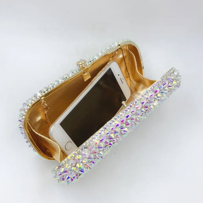 Highend luxury women Hand-inlaid with diamond crystals evening party luxury clutches bridal wedding party elegant crystal purses