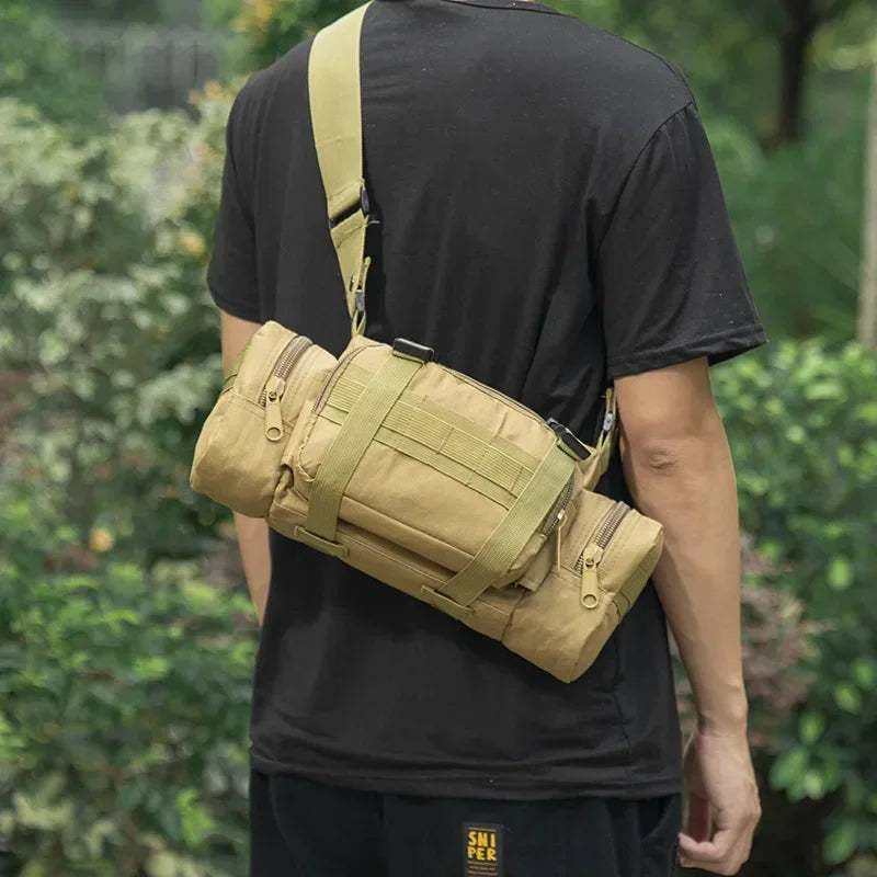 Hiking Outdoor Waist Bag 600D Waterproof Oxford Climbing Shoulder Bags Tactical Fishing Camping Pouch Bag New 2024