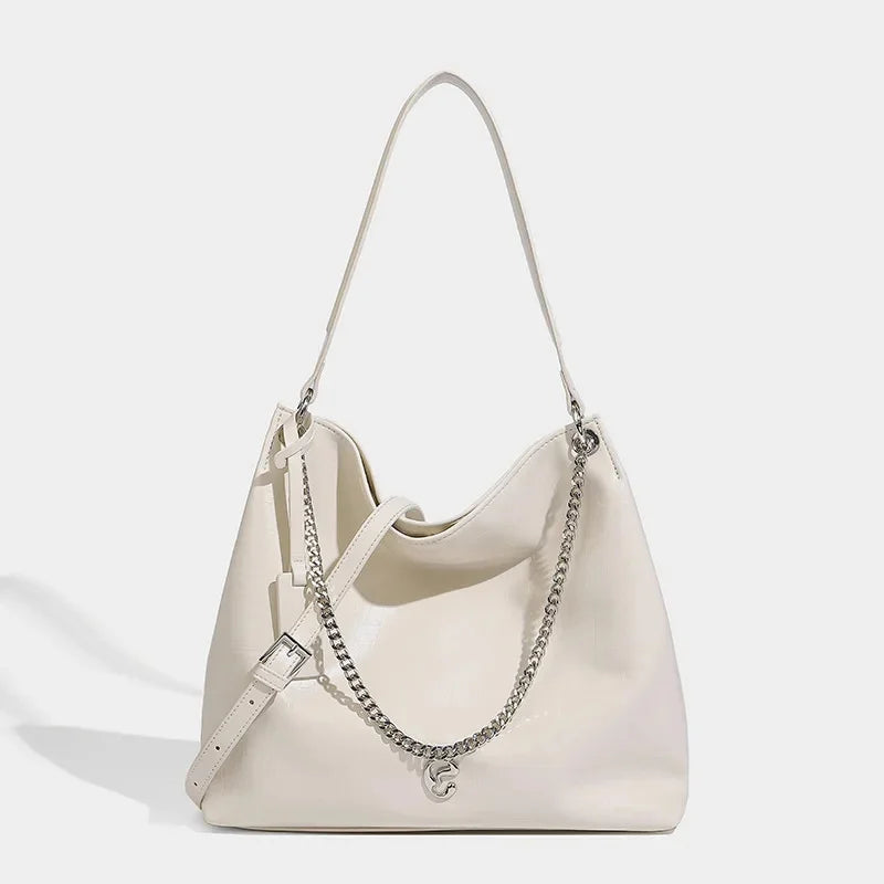 Hobo Large Capacity Tote Women's 2024 Fashion Soft Leather Shoulder Casual Commuting Crossbody Bag