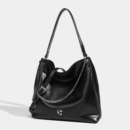 Hobo Large Capacity Tote Women's 2024 Fashion Soft Leather Shoulder Casual Commuting Crossbody Bag