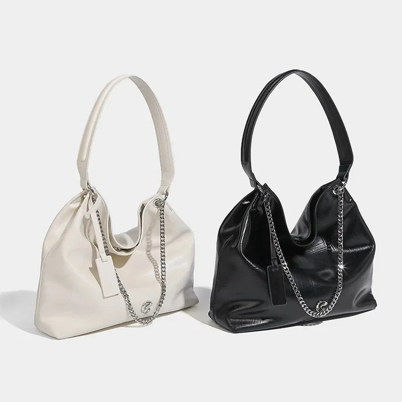 Hobo Large Capacity Tote Women's 2024 Fashion Soft Leather Shoulder Casual Commuting Crossbody Bag