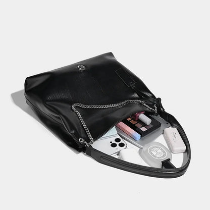 Hobo Large Capacity Tote Women's 2024 Fashion Soft Leather Shoulder Casual Commuting Crossbody Bag