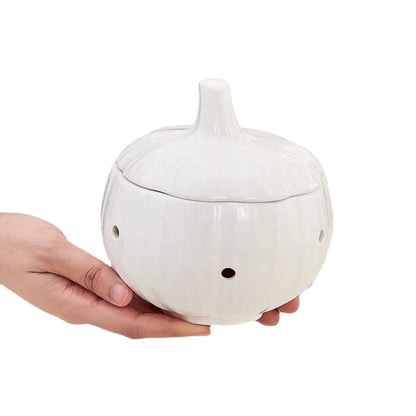 Hollow Ceramic Pot Onion Shape Storage Tank Kitchen Storage Box Mildew Prevention Ginger Garlic Pot Storage Bottle Organizer
